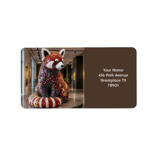 Fantasy Cute Art Deco Panda Label (Front)
