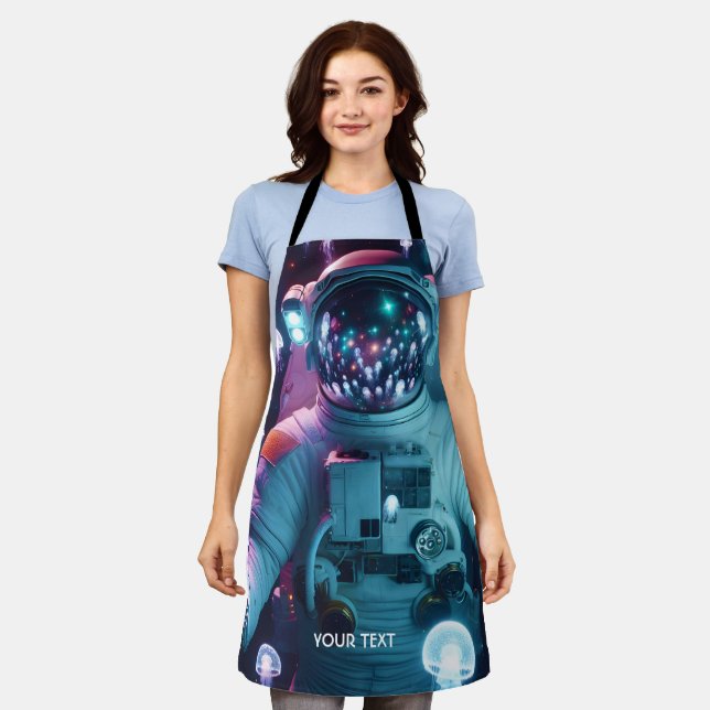 Fantasy Cute  Astronaut Jellyfish Space Apron (Worn)