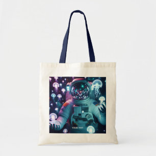 Fantasy Cute Astronaut Jellyfish Space Tote Bag