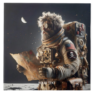 Fantasy Cute Astronaut Map Space Tile