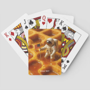 Fantasy Cute Astronaut On Maple Playing Cards