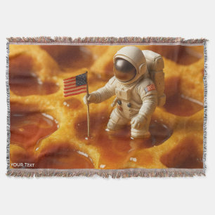 Fantasy Cute Astronaut On Maple Throw Blanket