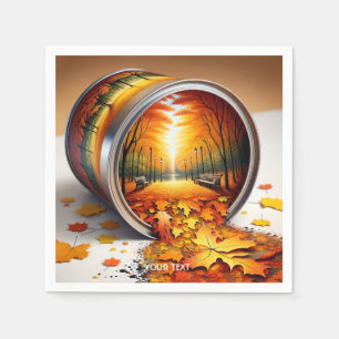Fantasy Cute Autumn Tin Forest Napkin