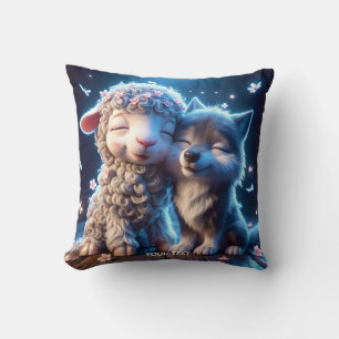 Fantasy Cute Babies Sheep Wolf Cushion