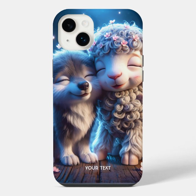 Fantasy Cute Babies Sheep Wolf iPhone Case (Back)