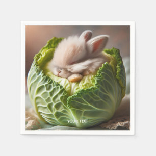Fantasy Cute Baby Bunny Cabbage Napkin