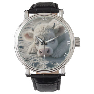 Fantasy Cute Baby Cow Sleeping Watch