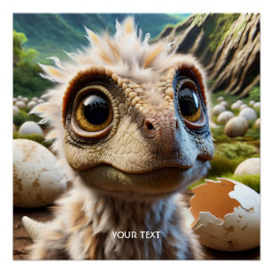 Fantasy Cute Baby Dino Jungle Poster
