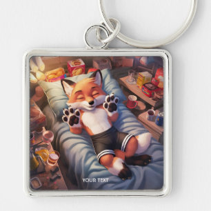 Fantasy Cute Baby Fox Sleeping Key Ring