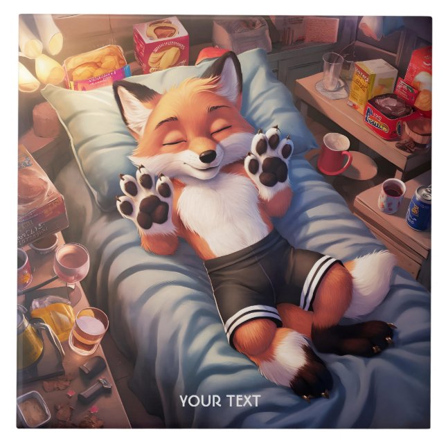 Fantasy Cute Baby Fox Sleeping Tile (Front)