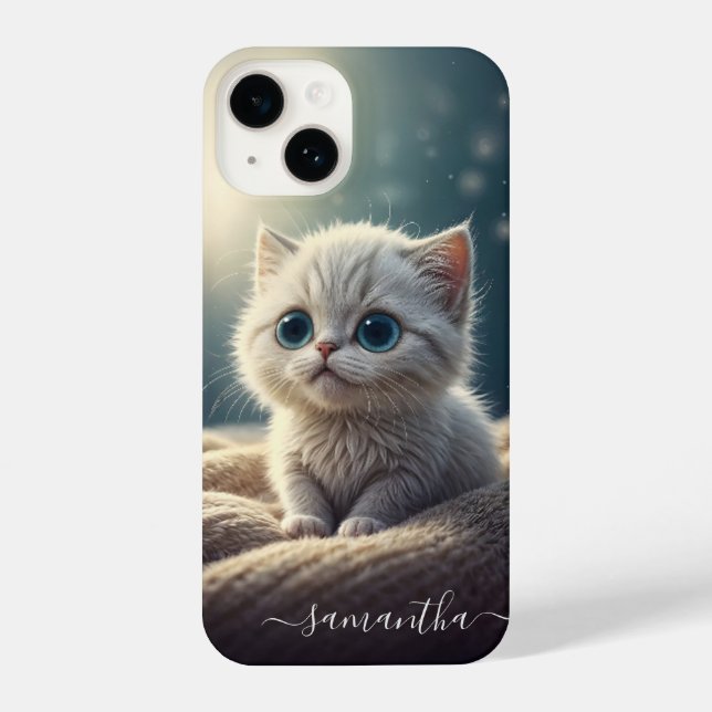 Fantasy Cute Baby Kitty Cat Lover's Personalised iPhone Case (Back)