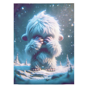 Fantasy Cute Baby Yeti Winter Tablecloth