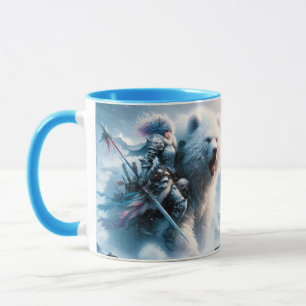 Fantasy Cute Bear Female Warrior Mug