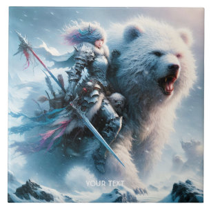 Fantasy Cute Bear Female Warrior Tile