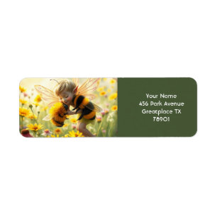 Fantasy Cute Bee Flowers Kiss