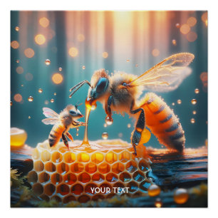 Fantasy Cute Bees Momma Baby Poster