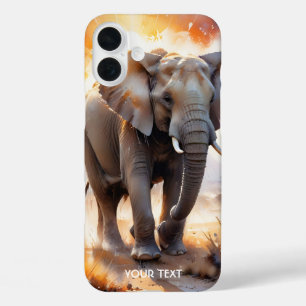 Fantasy Cute Big Elephant Savanna iPhone 16 Plus Case