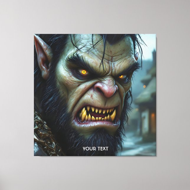Fantasy Cute Big Strong Warrior Canvas Print (Front)