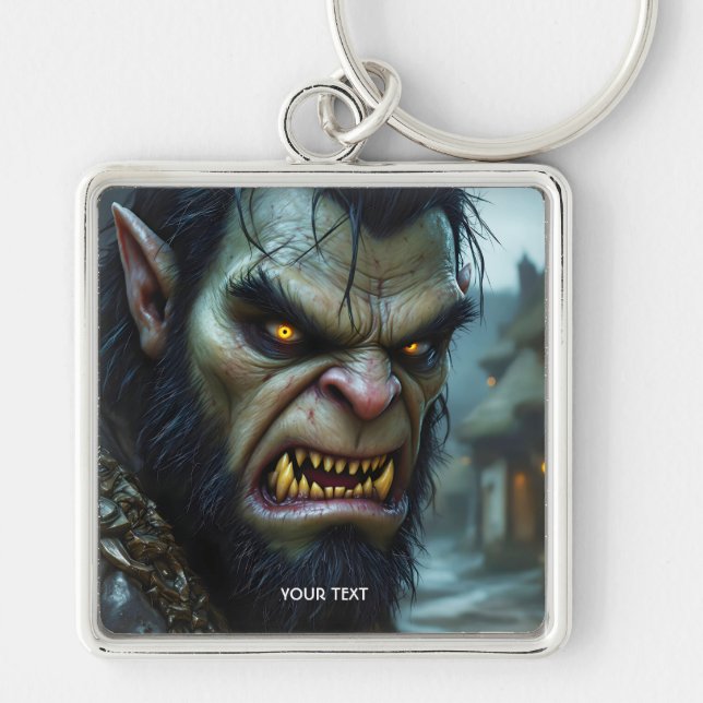 Fantasy Cute Big Strong Warrior Key Ring (Front)