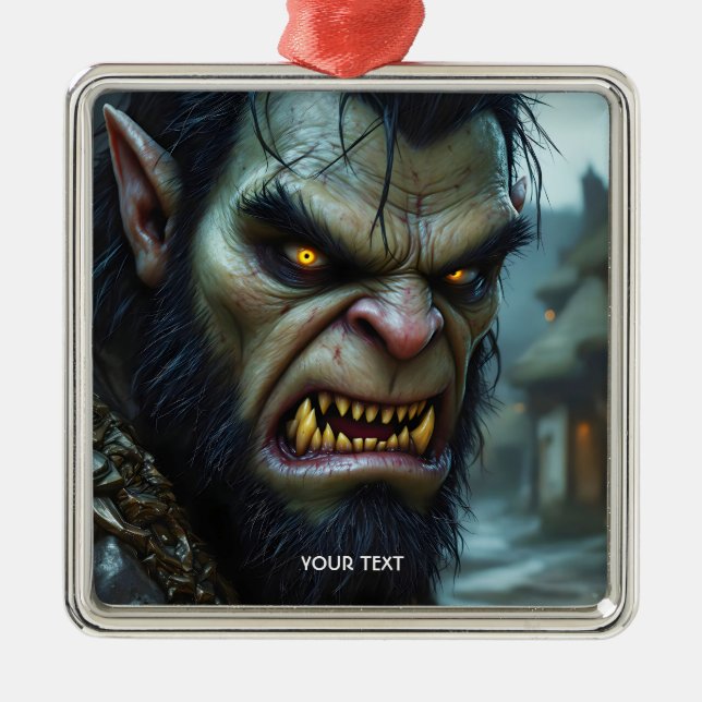 Fantasy Cute Big Strong Warrior Metal Tree Decoration (Front)