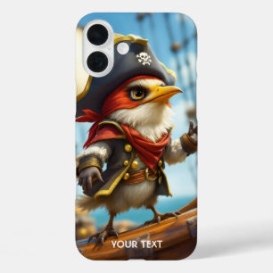 Fantasy Cute Bird Captain Pirate iPhone 16 Plus Case