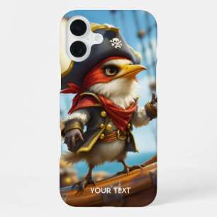Fantasy Cute Bird Captain Pirate iPhone 16 Plus Case