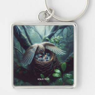 Fantasy Cute Bird Nest Rain Key Ring