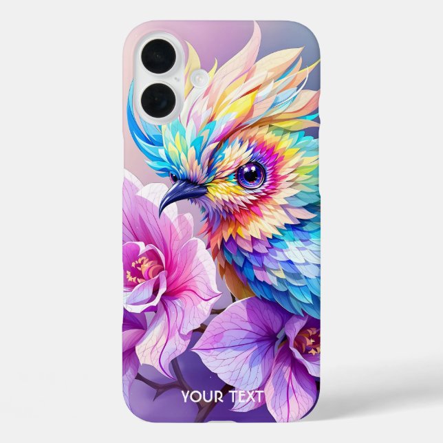 Fantasy Cute Bird Pink Orchid Case-Mate iPhone Case (Back)