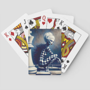 Fantasy Cute Black White Lady Playing Cards