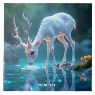 Fantasy Cute Blue Baby Deer Tile