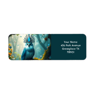 Fantasy Cute Blue Bird Forest