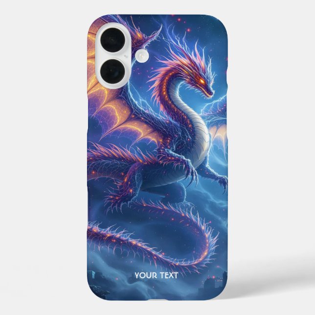 Fantasy Cute Blue Dragon City Case-Mate iPhone Case (Back)