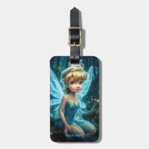 Fantasy Cute Blue Magic Fairy Luggage Tag