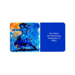 Fantasy Cute Blue Orange Dancer Label