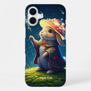 Fantasy Cute Bunny Mushroom Stars iPhone 16 Plus Case