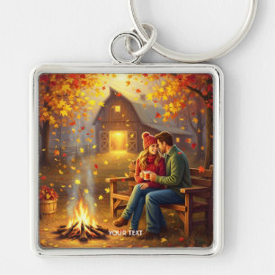 Fantasy Cute Campfire Date Country Key Ring