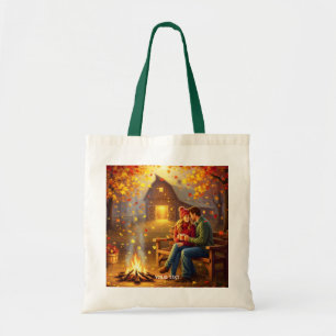 Fantasy Cute Campfire Date Country Tote Bag