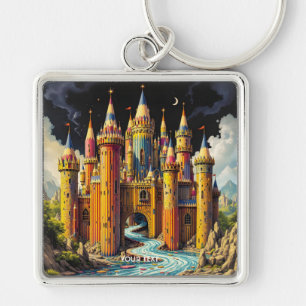 Fantasy Cute Castle From Pencils Key Ring