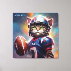 Fantasy Cute Cat Football Uniform Canvas Print