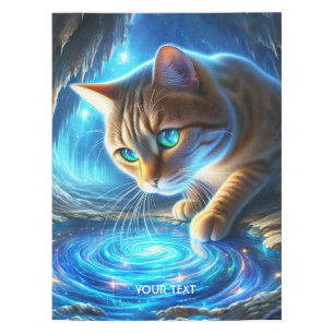Fantasy Cute Cat Lake Reflection  Tablecloth