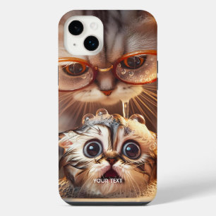 Fantasy Cute Cat Washing Kitten iPhone 14 Plus Case