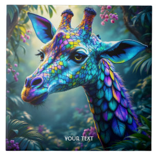Fantasy Cute Chameleon Like Giraffe Tile