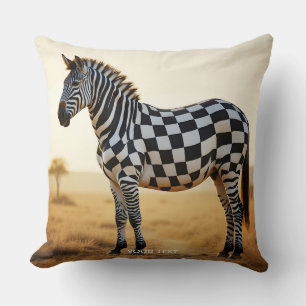 Fantasy Cute Chequered White Zebra Cushion