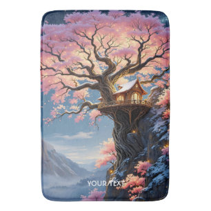 Fantasy Cute Cherry Blossom Tree Bath Mat