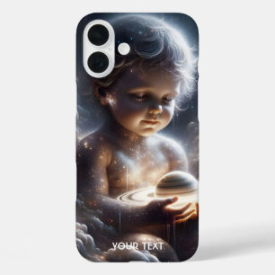 Fantasy Cute Child Space Stars iPhone 16 Plus Case