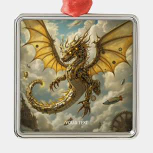 Fantasy Cute Clockwork Dragon Skies Metal Tree Decoration