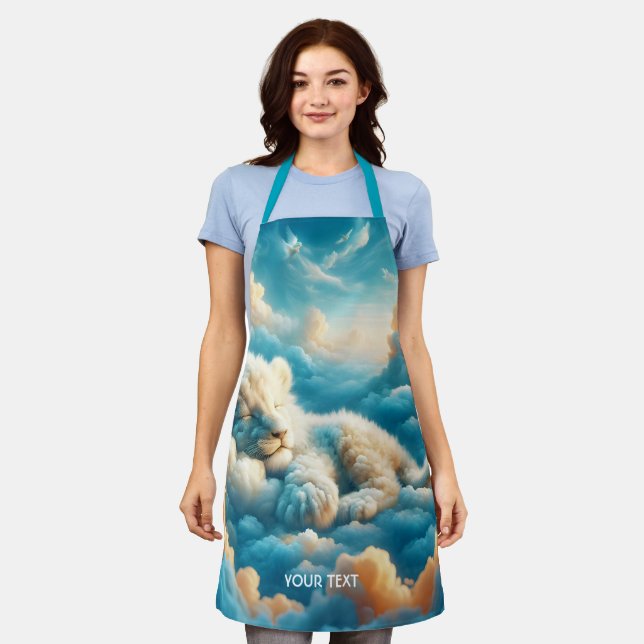 Fantasy Cute  Clouds Baby Lion Apron (Worn)