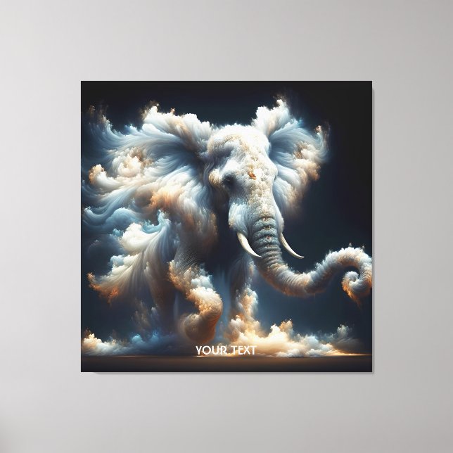 Fantasy Cute Clouds Elephant Smoke Canvas Print (Front)