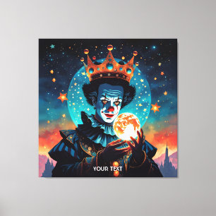 Fantasy Cute Clown Rules World Canvas Print