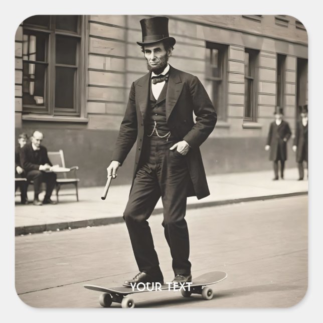 Fantasy Cute Cool Skateboard Racer Square Sticker (Front)